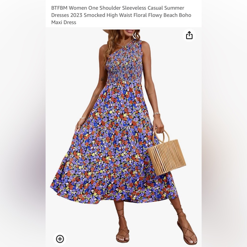 One shoulder floral summer dress. New without tags